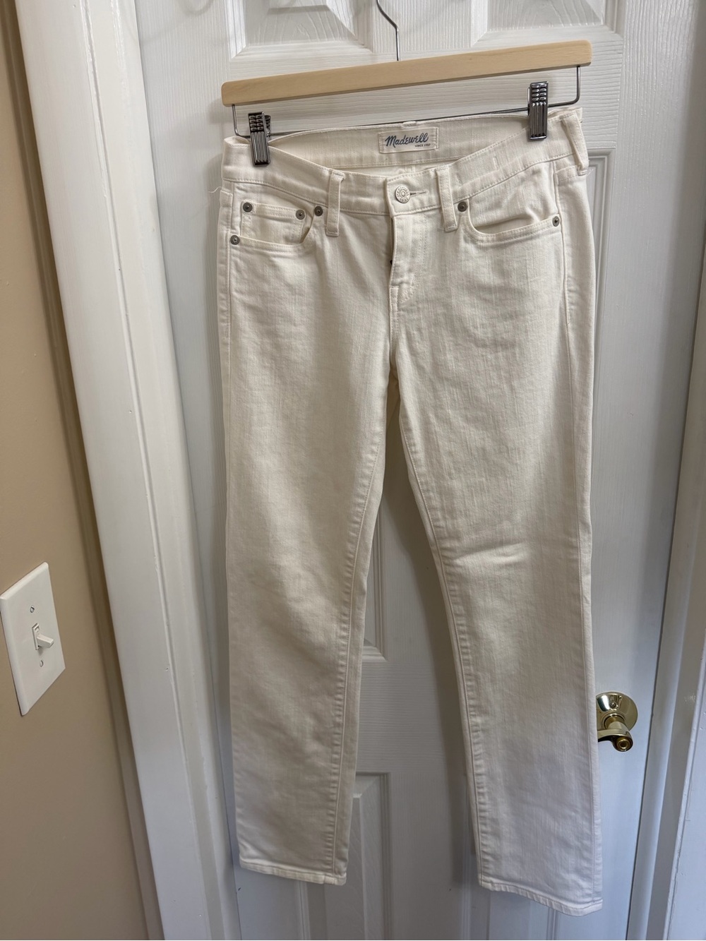 Madewell Cream Straight-Leg Jeans